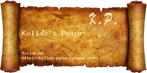 Kollát Petur névjegykártya